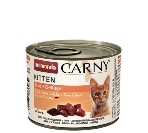 Carny Kitten (с говядиной и домашней птицей) 200 г х 10 шт