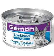 Gemon Cat Adult Sterilized Mousse (Тунец и свинина), 85 г