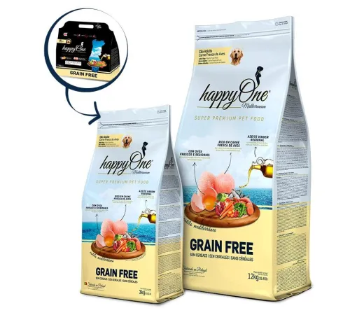 HappyOne Mediterraneum Adult Dog (Птица), 3 кг