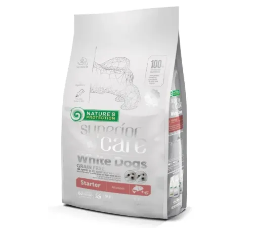 Nature's Protection Superior Care White Dogs Starter (Лосось), 1,5 кг (УЦЕНКА)