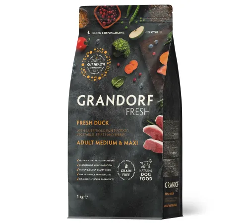 Grandorf Fresh Adult Medium & Maxi (Утка и батат), 1 кг