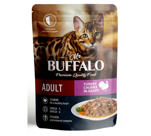Mr. Buffalo Sensitive Cat Adult (Индейка в соусе), 85 г