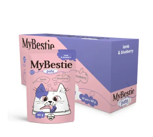 MyBestie Паштет для кошек (Ягненок и черника), 80 г