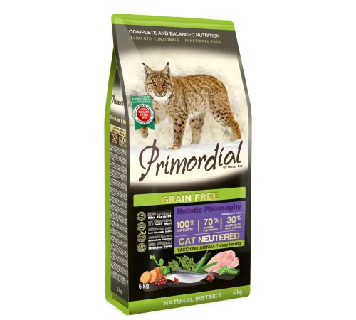 Primordial Cat Adult Neutered (Индейка и сельдь) 6 кг
