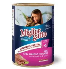 Miglior Gatto Паштет с ягнёнком и печенью (консервы), 400 г