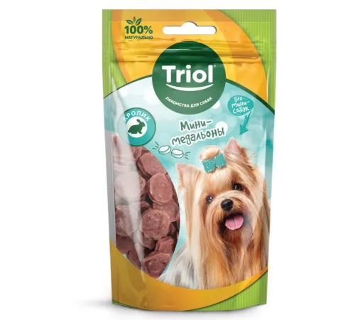 Triol Мини-медальоны из кролика для мини-собак, 50 г