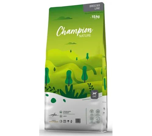 Craftia Champion Nature Super Adult Cat (Курица с черникой), 15 кг