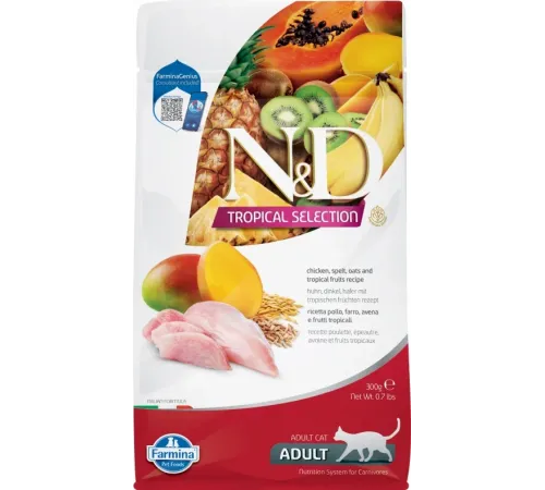 Farmina N&D LG Tropical Selection Adult Cat (Курица, тропические фрукты), 300 г