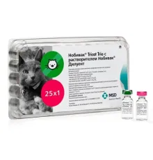 MSD Animal Health Нобивак Tricat Trio с растворителем Дилуент, 1 доза + растворитель