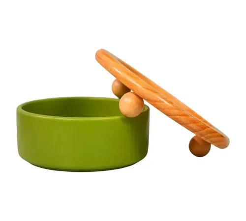 Mr.Kranch Миска на бамбуковой подставке Bamboo, зеленая, 850 мл