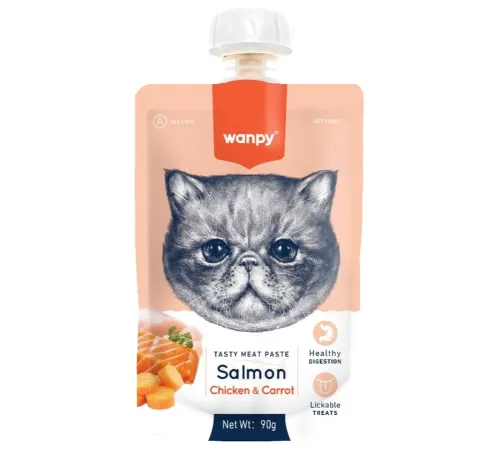 Wanpy Cat Мясное пюре из лосося, 90 г