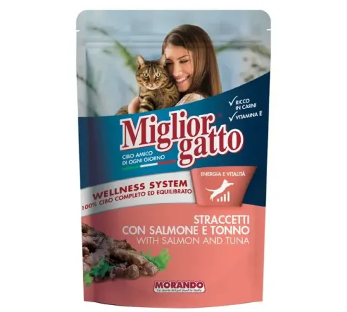 Miglior Gatto Кусочки в соусе (Лосось и тунец), 100 г