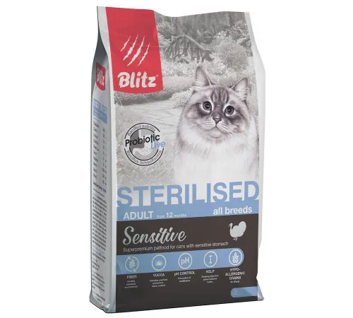 BLITZ Sensitive Adult Sterilised Cat (Индейка) 2 кг