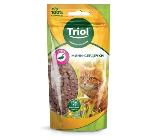 Triol Мини-сердечки из утки для кошек, 40 г