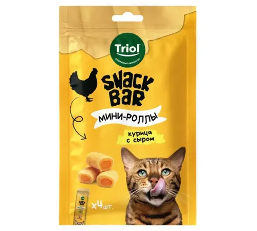 Triol Snack Bar Мини-роллы с начинкой из курицы с сыром, 40 г