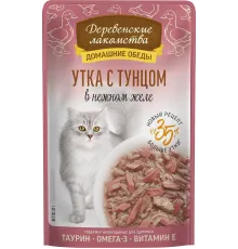 Деревенские лакомства Утка с тунцом в нежном желе, 70 г