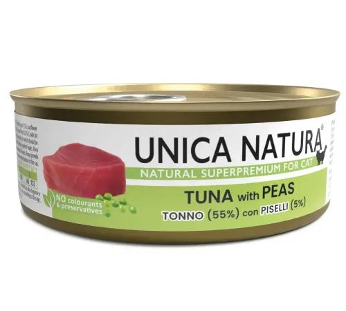 Unica Natura Консерва для кошек (Тунец, горошек), 70 г