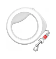 Поводок-рулетка круглая Collar WAUDOG, светло-серый/белый XS-M