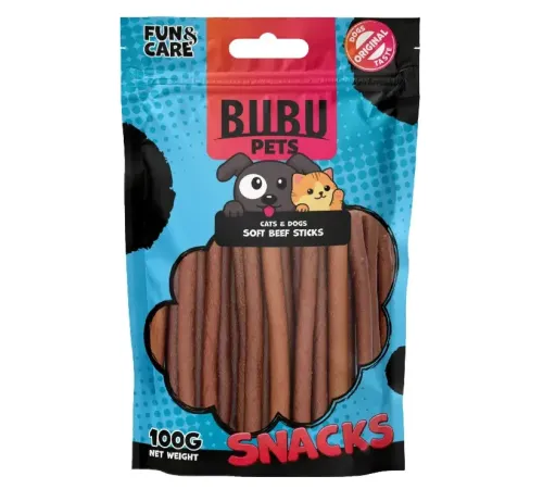 Bubu Pets Палочки из говядины, мягкие, 100 г