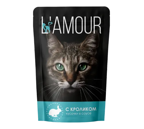 L’AMOUR для кошек с кроликом в соусе, 75 г