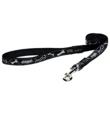 Поводок Rogz Fancy dress Black Bone L 20 мм/1,4 м