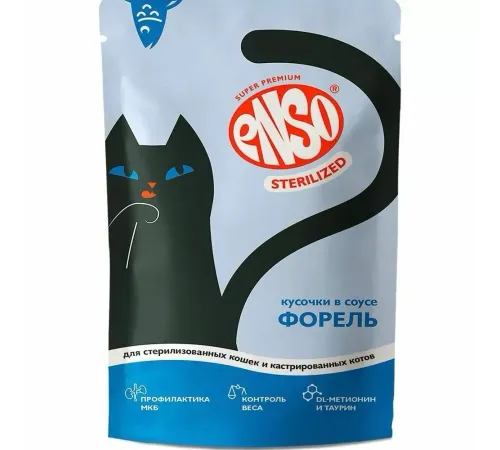 ENSO Sterilized Пауч для кошек (Форель в соусе), 85 г
