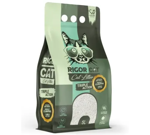 Rigor Cat Наполнитель бентонитовый Алоэ Вера, 5 л