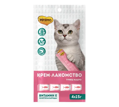 Мнямс Крем-лакомство для кошек с тунцом Кацуо, 15 г