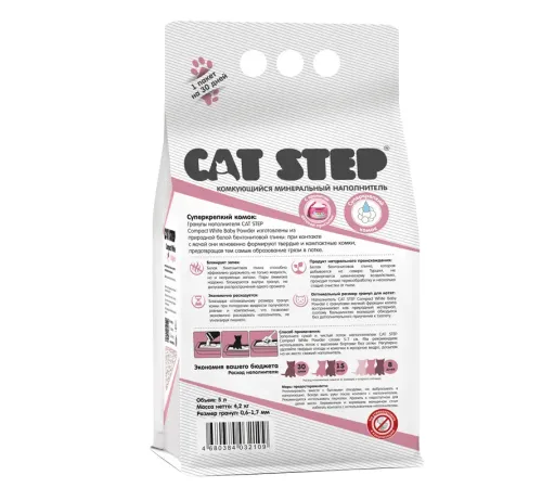 Cat Step Наполнитель белый Compact White Baby Powder, 5 л