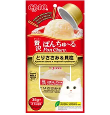 INABA CIAO Pon Churu Лакомство Куриное филе и морской гребешок, 35 г х 2 шт (уп)