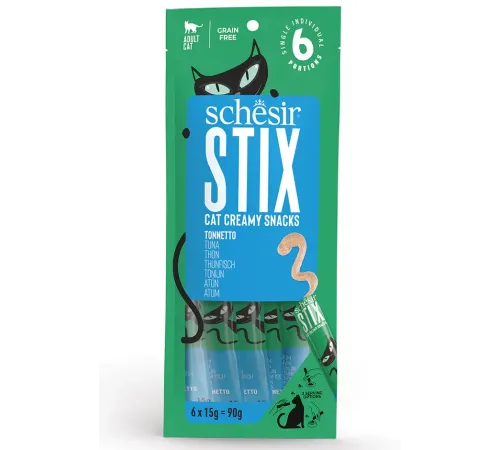 Schesir Stix Крем-лакомство с тунцом, 15 г х 6 шт