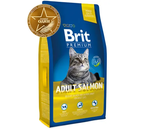 Brit Premium Cat Adult (Лосось) 1,5 кг