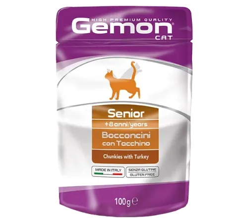 Gemon Пауч Cat Senior (Индейка), 100 г