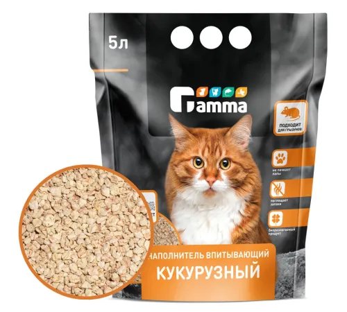 Gamma Наполнитель впитывающий кукурузный, 5 л