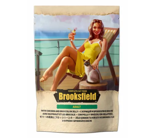 Brooksfield Adult Cat (Курица с брокколи в желе) 85 г