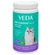 VEDA Фитомины Форте для зубов и костей кошкам, 200 таб.