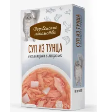 Деревенские лакомства Суп из тунца с кальмаром и макрелью, 35 г х 4 шт (Box)