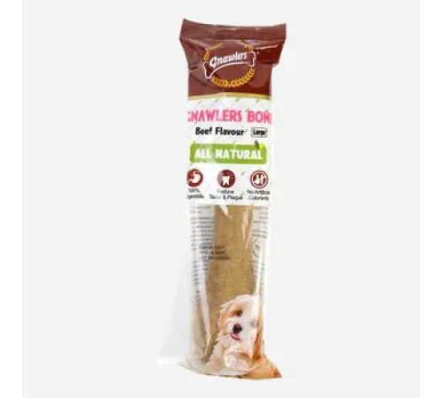 Gnawlers Bone Beef Лакомство для собак с говядиной, пакет, 13 см, 1 шт, 95 г