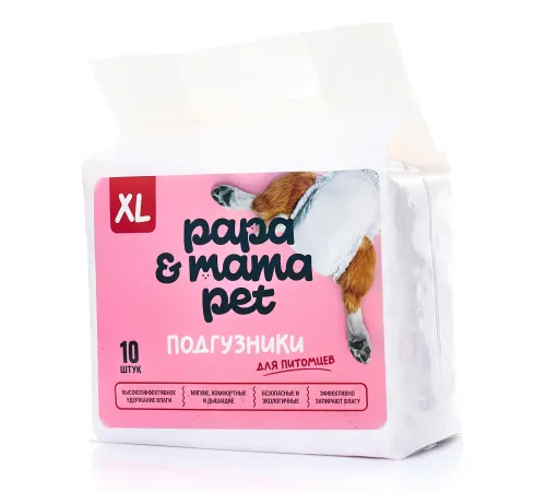 Papa&Mama Pet Подгузники для питомцев, ХL (15-26кг)10шт
