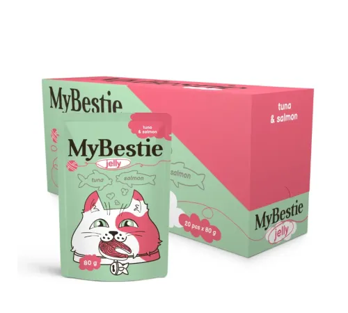 MyBestie для кошек (Тунец и лосось в желе), 80 г