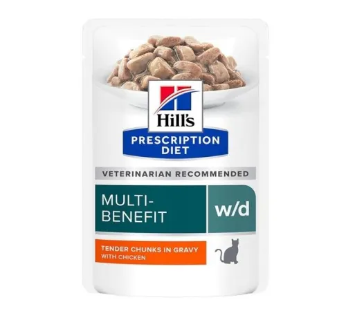 Hill's Prescription Diet w/d Multi-Benefit Влажный корм для кошек (курица), 85 г