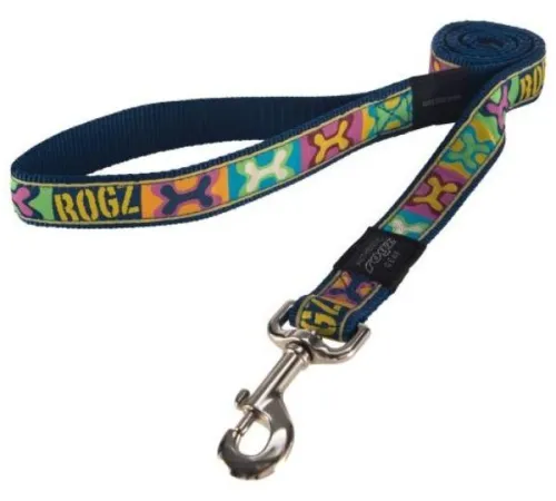Удлиненный поводок Rogz Fancy Dress Pop Art Navy XL 25 мм/1,8 м