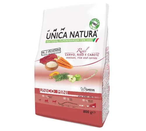 Unica Natura Unico Mini (Оленина, рис, морковь) 800 г