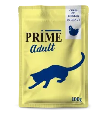 Prime Adult Пауч (Кусочки в соусе с курицей) для кошек, 100 г