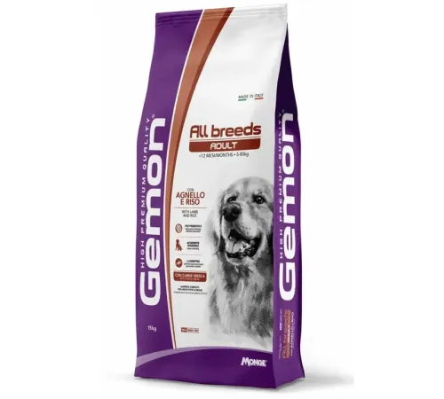 Gemon Dog Medium Adult (Ягненок, рис), 15 кг