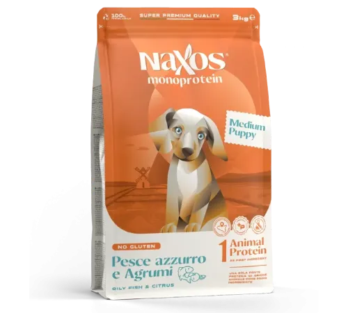 Naxos Puppy Medium (Рыба, цитрусы), 12 кг