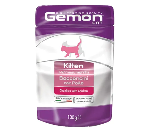 Gemon Pouch Cat Kitten Chicken, 100 г