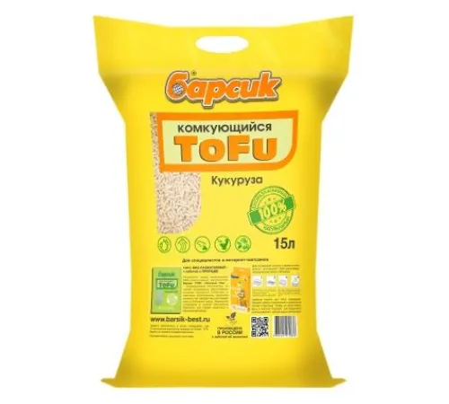 Барсик Наполнитель TOFU Кукурузный, 15 л