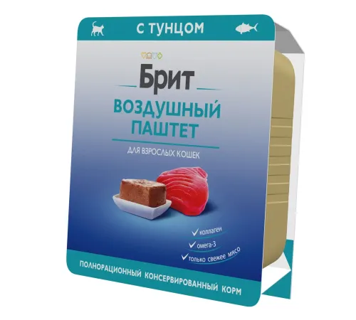 Брит Премиум Воздушный паштет для взрослых кошек (Тунец), 100 г