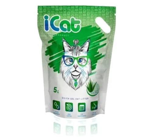 iCat Силикагелевый наполнитель Алоэ, 5 л